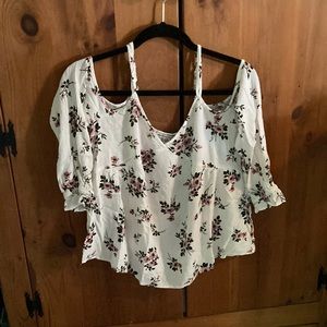 American eagle off the shoulder half sleeves